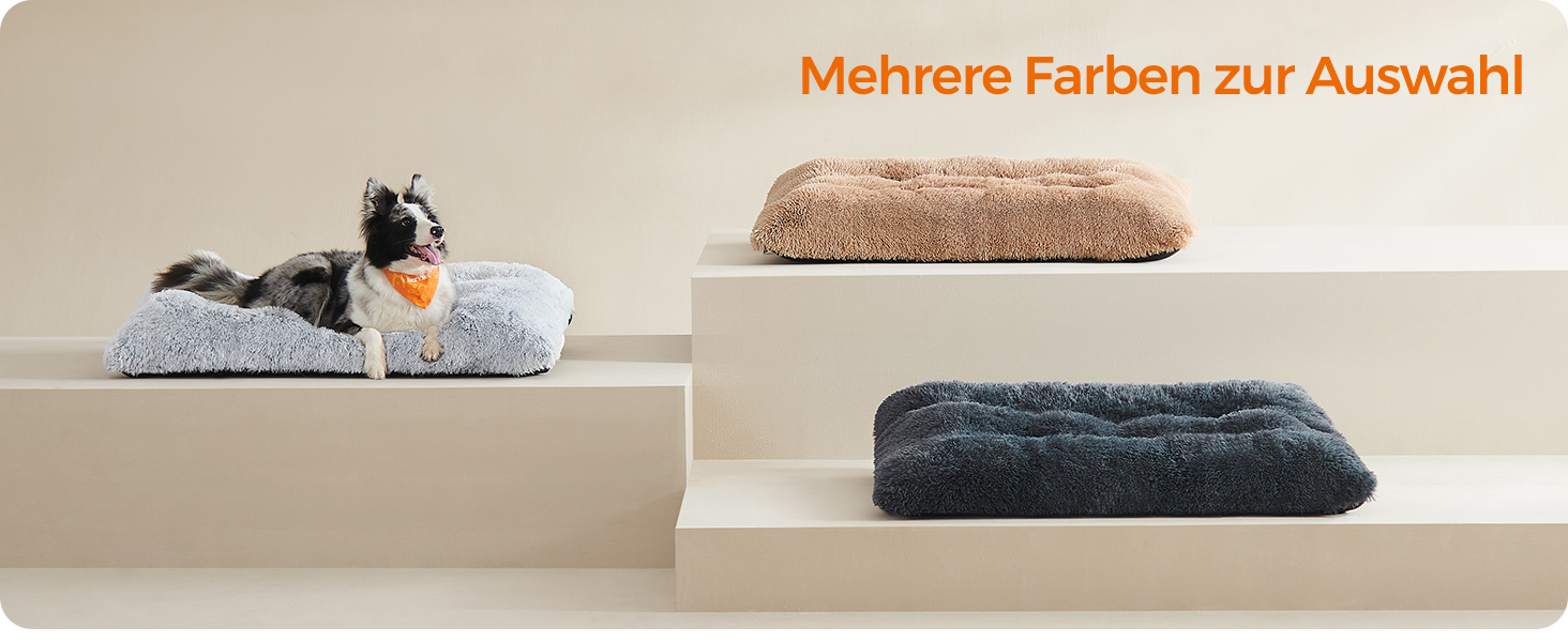 Ліжко для собак Feandrea, м'яка подушка, пухнасте покриття, 110 x 73 см, м'яка підкладка, можна прати, багатофункціональне, Ombré-Сірий PGW203G01 L 110 x B 73 x H 10 см