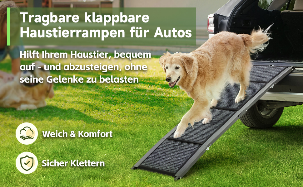 Рампа для собак у машину, розкладна, 170 см, для великих, середніх та малих собак, до 110 кг