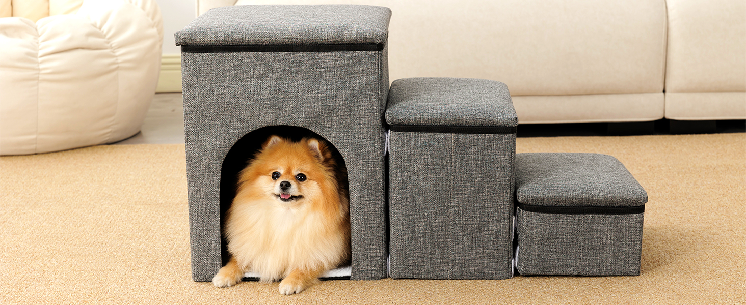 Сходинки для собак FurryPaws: 3-ступенева переносна драбинка для собак до ліжка та дивана, для маленьких та великих собак, ідеальна для подорожей, з неслизькою поверхнею