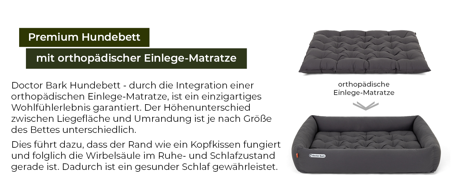 Ортопедичне ліжко для собак Doctor Bark - миється до 95°C, гігієнічне, без запаху, з м'яким коржем для собак середніх порід (M - 80x70 см, світло-сірий)