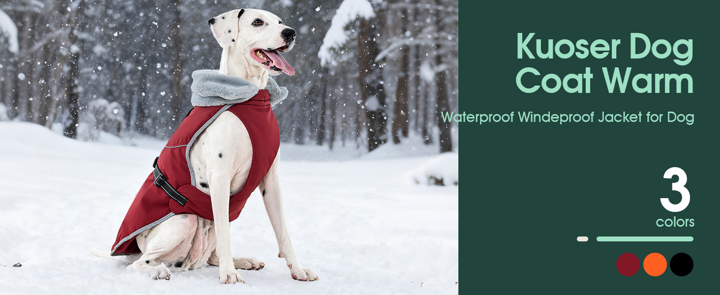 Куртка для собак Kuoser, тепла, водонепроникна, флісова, червона, розмір M