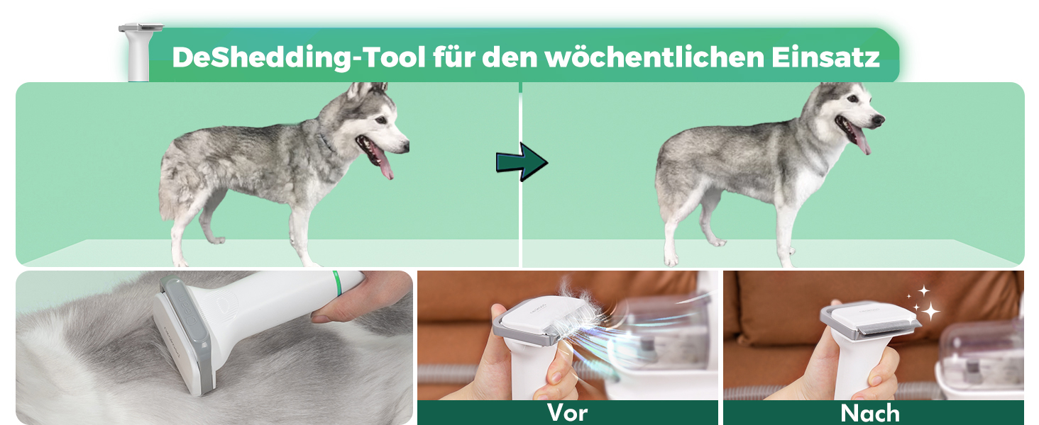 Набір для догляду за тваринами Neabot P1 Pro з пилососом для шерсті, професійні ножиці та леза для собак, котів та інших тварин, сірий перламутровий