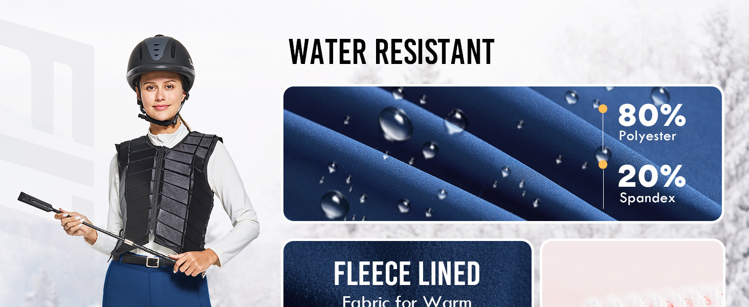 Легінси для верхової їзди жіночі зимові FitsT4 з флісу, силіконовий повний сидіння, з блискавкою та петлями для ременя, чорні, розмір M