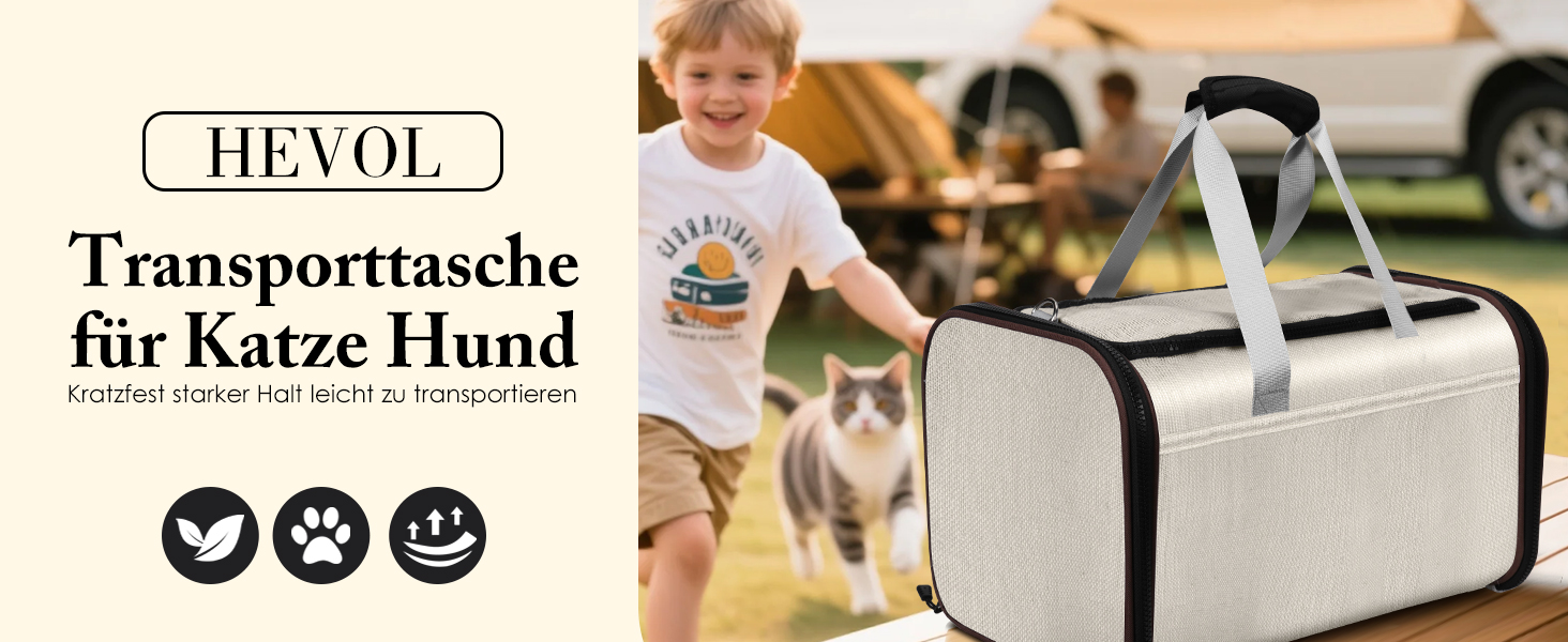 Транспортна переноска для котів та цуценят HEVOL до 10 кг, дихаюча сітка, легка, складна переноска для тварин, підходить для ветеринара, авто, літака