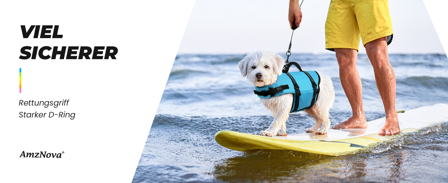 Жилет рятувальний для собак AMZNOVA Rip Stop, рожевий, XL (79-97 см)