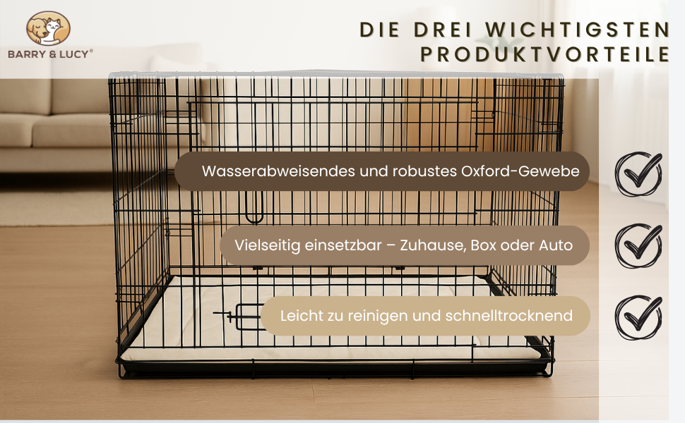 Килимок для собак BARRY & LUCY: лежанка, килимок в авто, килимок для годування. Легкий догляд, водонепроникний, штучна шкіра (55x75/75x55, чорний)