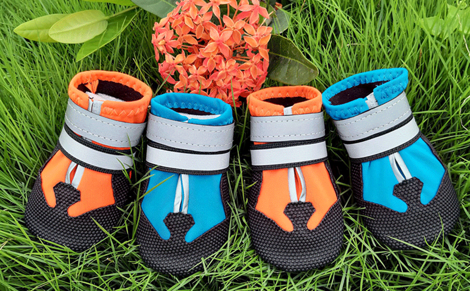 Чоботи для собак Dricar: 4 шт., дихаючі, антиковзні, для маленьких, середніх та великих собак, синій, розмір M