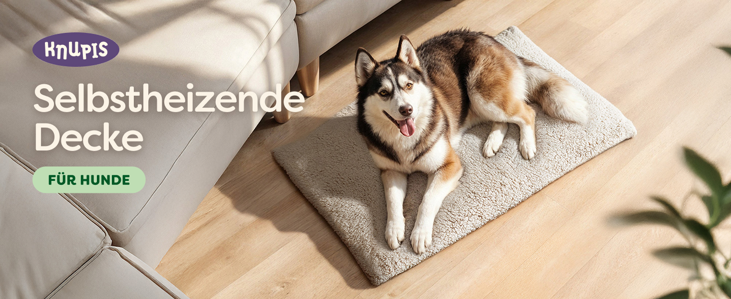Самогріюча собача ковдра - велика лежанка для собак 90x60 см - знімний, пральний чохол - м'яка, тепла ковдра без електроенергії - з неслизьким дном (колір: коричневий)