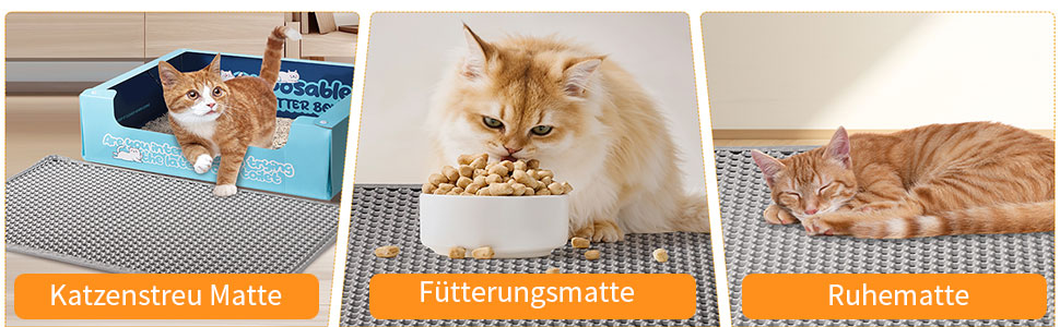 Килимок для котячого туалету Asoway Katzenklo 80x60 см, вологостійкий, з антиковзаючим покриттям, двошаровий, з дизайном стільових сот