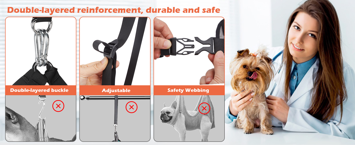 Гамак для собак Ownpets з 4 гачками для миття, грумінгу та стрижки нігтів