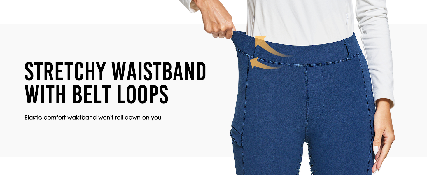 Легінси для верхової їзди жіночі зимові FitsT4 з флісу, силіконовий повний сидіння, з блискавкою та петлями для ременя, чорні, розмір M