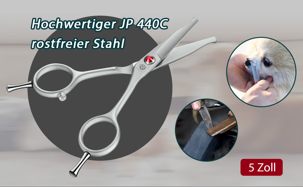 Ножиці для грумінгу собак Purple Dragon Kleine Hundeschere, професійні, з покриттям та демпфером