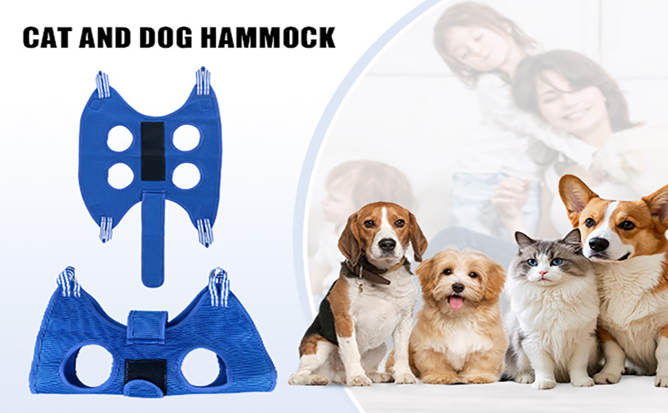 Набір для догляду за тваринами: гамак, пристосування для грумінгу, інструменти для стрижки нігтів (синій, M)