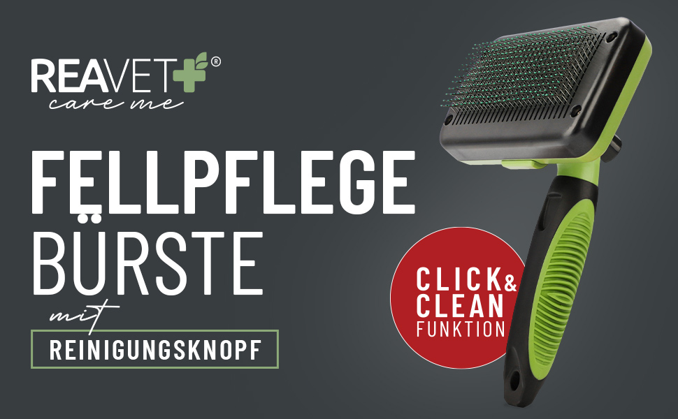 Буршляк для собак та котів ReaVET - самоочисна щітка для вичісування шерсті, для довгошерстих тварин