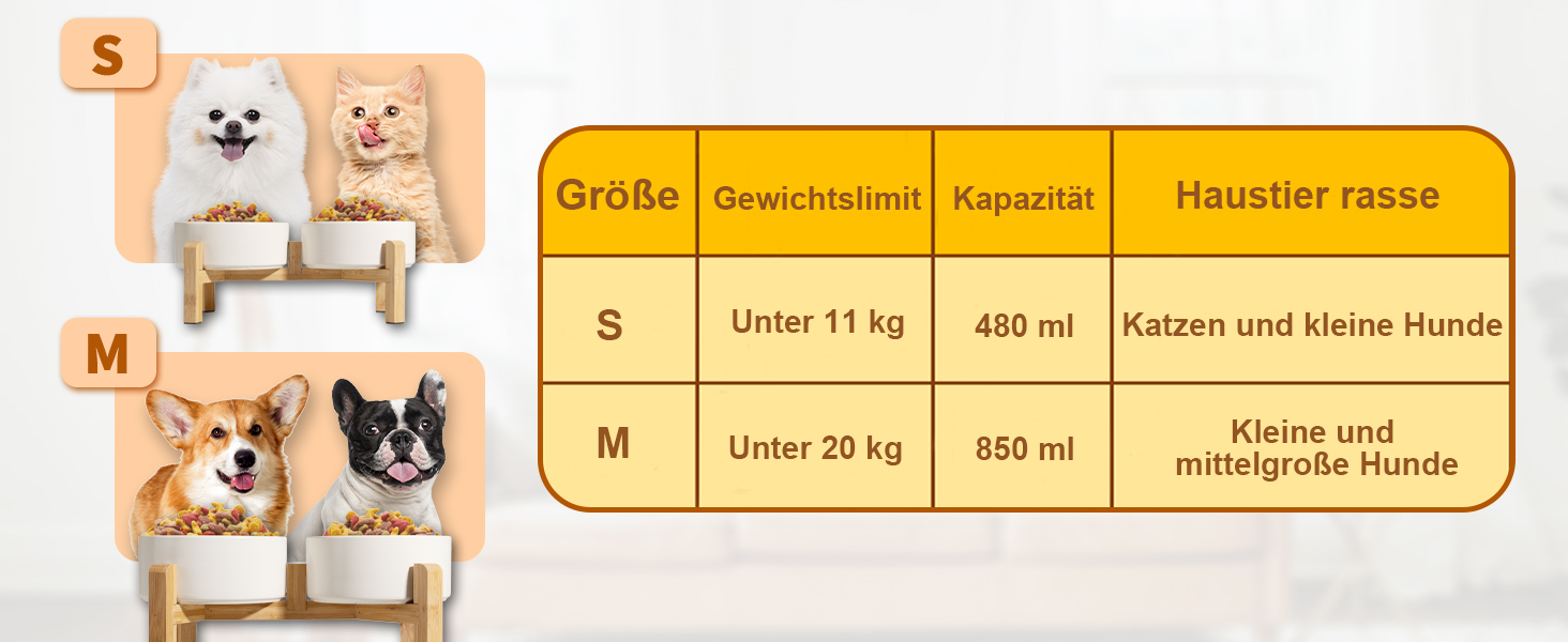 Набір мисок для собак, підняті миски, кераміка, протиковзкий стійкий, 2 шт., 850 мл, білий