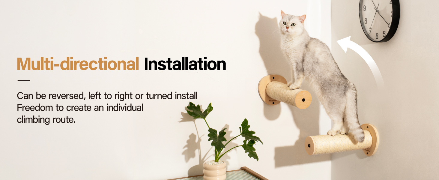 Сходи для котів Mewoofun на стіну – 2 шт. Кліматична стіна для котів з когтеточкою, сходи для лазіння (Стиль 2)