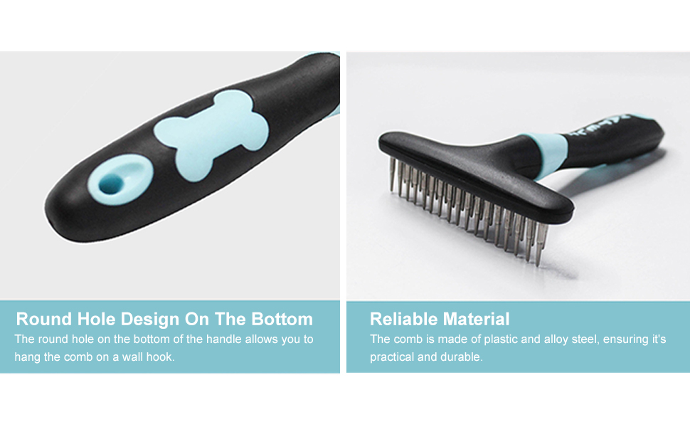 Щітка для вичісування собак, синьо-чорна, гребінець для догляду за шерстю, інструмент для видалення ковтунів, для короткої та довгої шерсті, дворядний