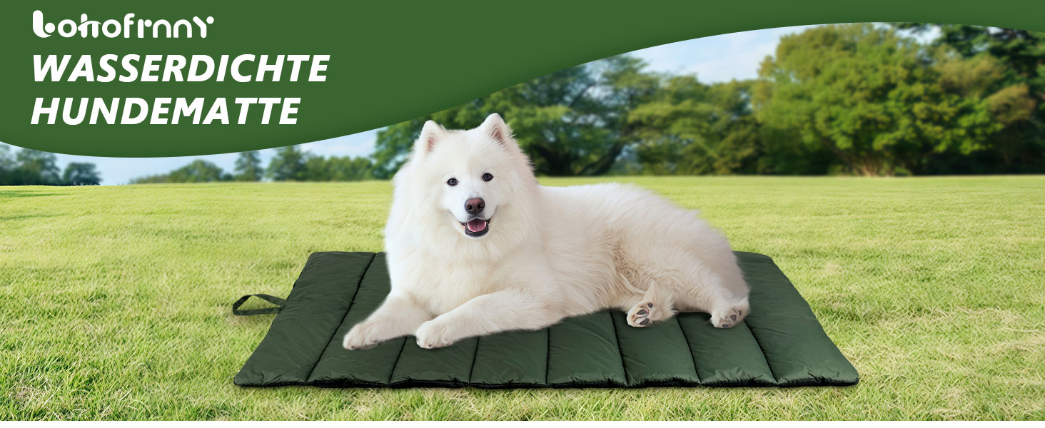 Водонепроникний килимок для собак Lohofrnny 110x68 см, товстий, м'який, з можливістю прання, для подорожей, кемпінгу та відпочинку на природі (оливковий)