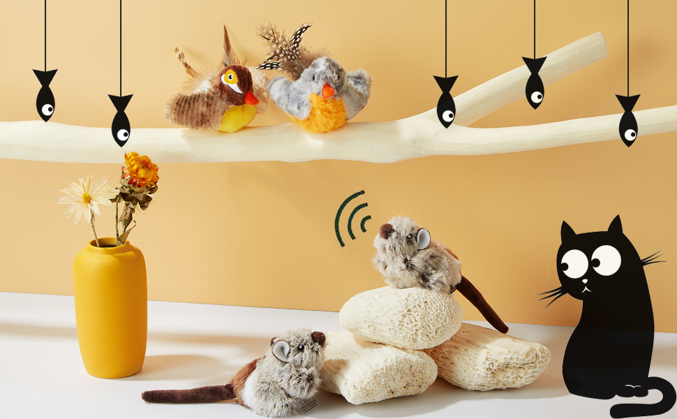 Інтерактивна іграшка для котів SuHaco GiGwi Melody Chaser: мишка з дзвоном, активується при русі