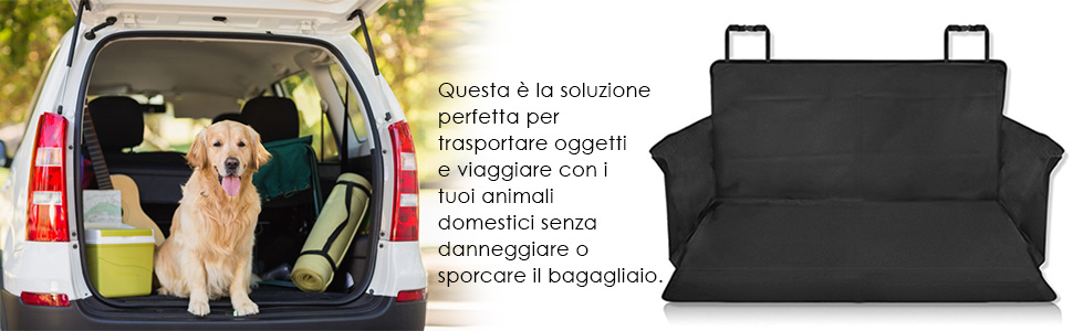 Захисний килимок у багажник для автомобіля, чорний, універсальний, з боковим захистом, для перевезення кормів для тварин
