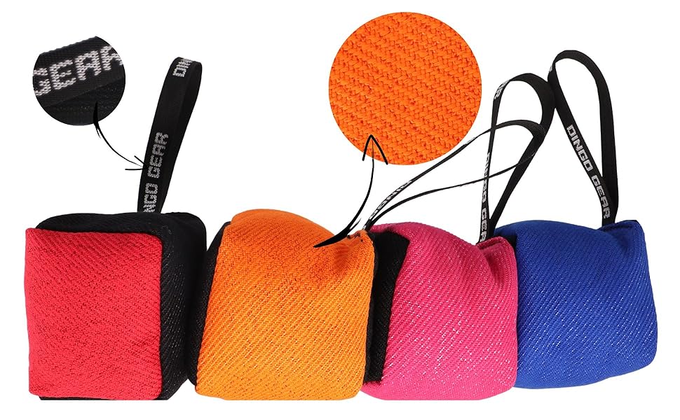 Іграшка для собак Dingo Gear, кусальна подушка з нейлкоту з ручкою, 10x10 см, куб, чорна/рожева, для тренування і гри