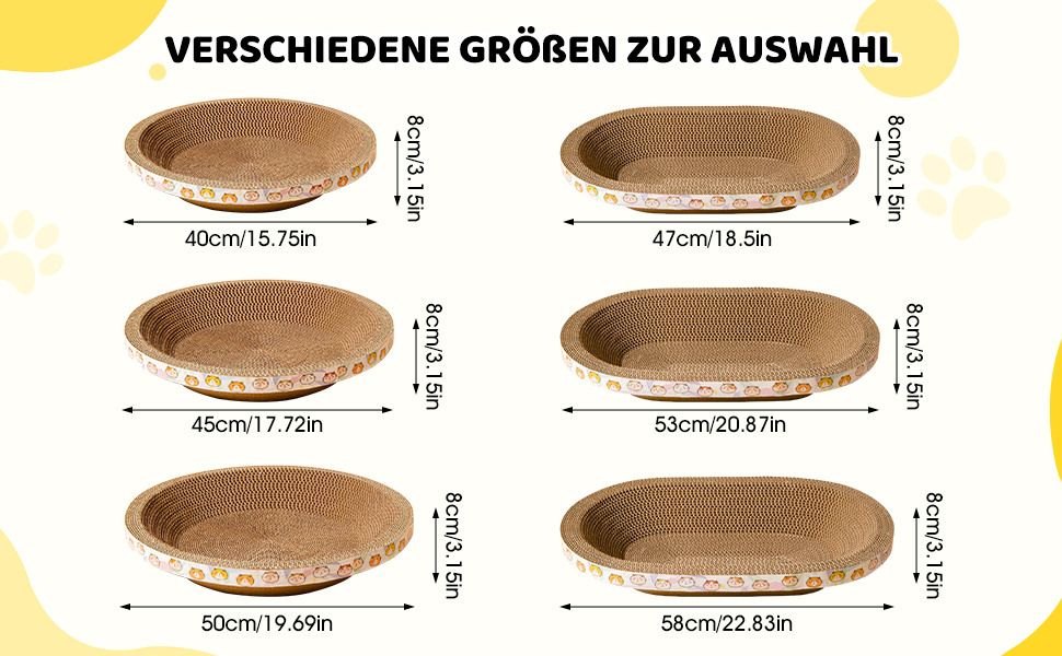 Котячий когтеточка з картону овальної форми, іграшковий центр для котів, 57 см