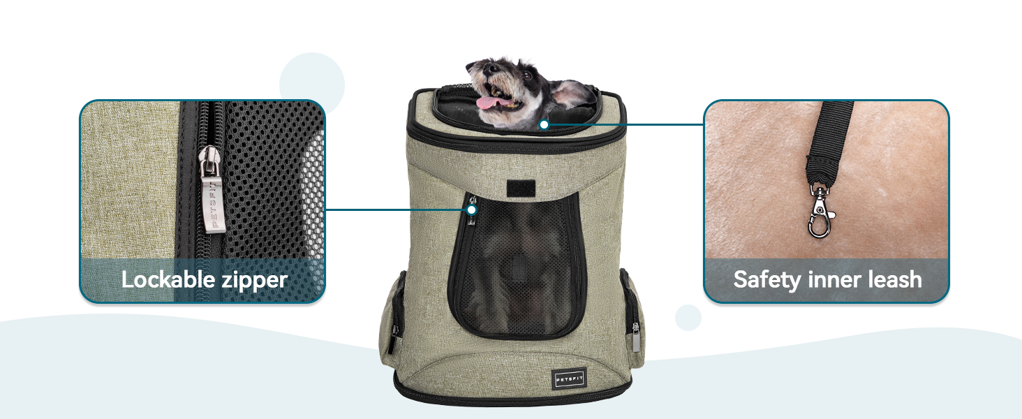 Рюкзак для котів та собак Petsfit - зелений, до 5 кг, з сіткою та регульованим ременем