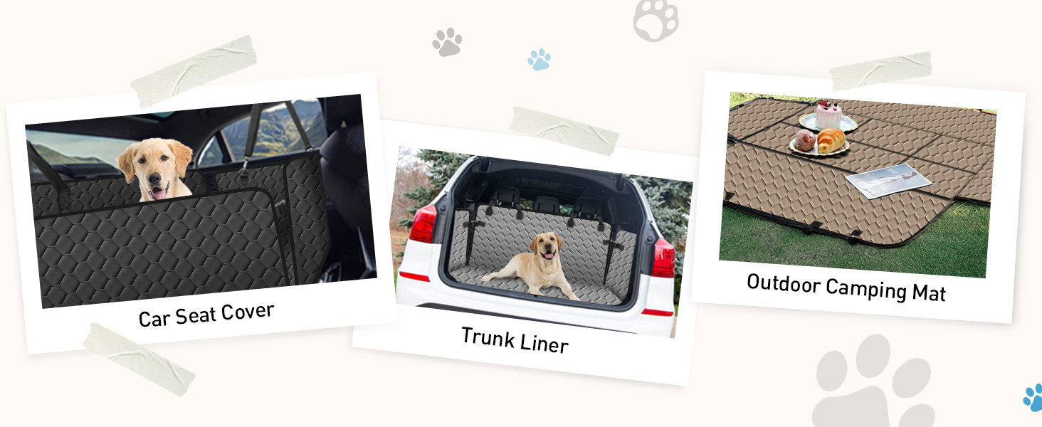 Водонепроникний килимок для собак у машину, XXL, помаранчевий - захист заднього сидіння