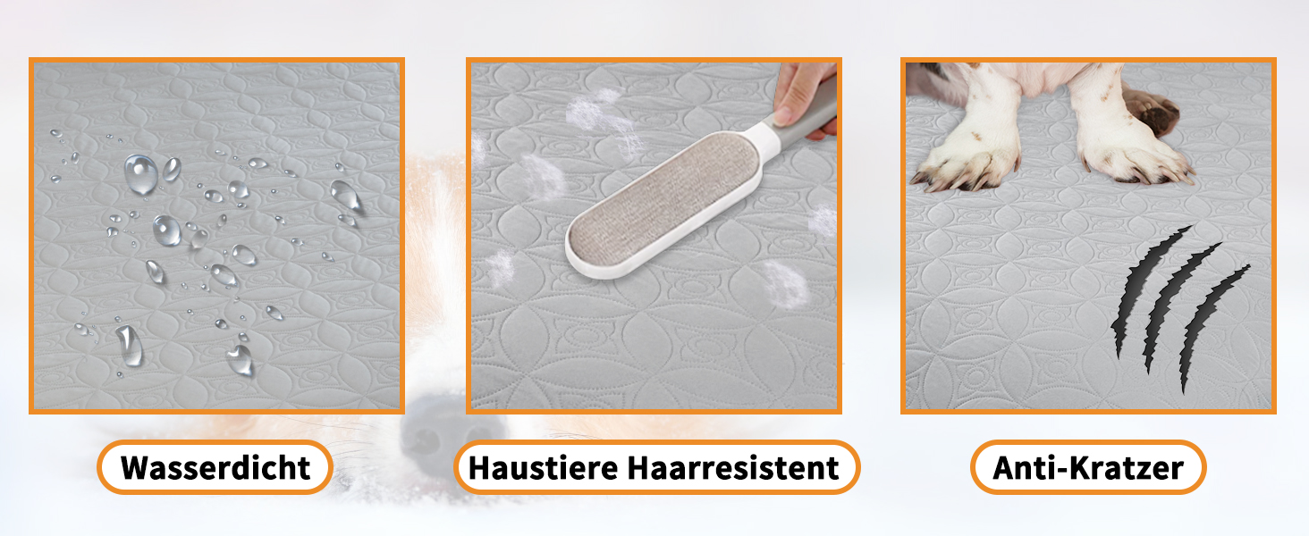Водостійкий коврик для собак Pick for Life, 157x208 см, миючий, для великих і маленьких собак, захист ліжка, дивана, авто, двосторонній, сірий