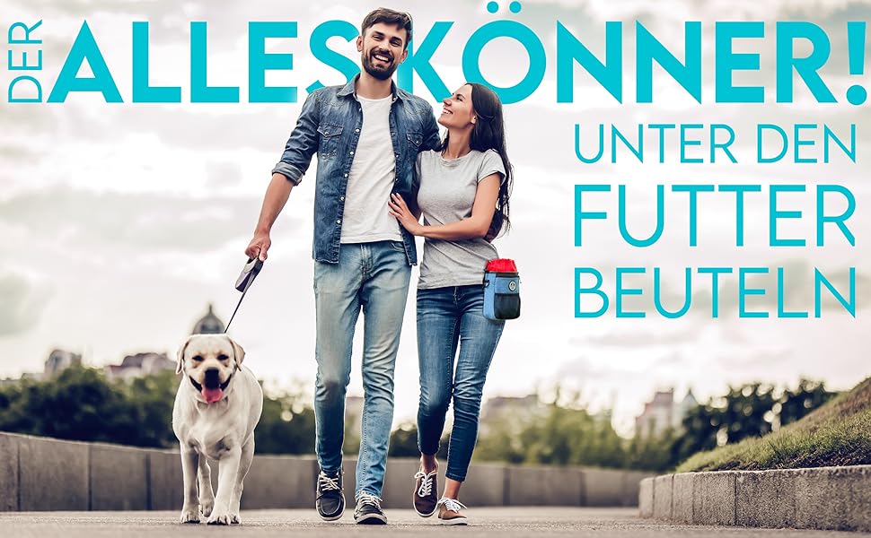 Преміум сумка для ласощів HUND IST KÖNIG для собак - універсальна, містка, з дозатором для відходів та електронною книгою для дресирування (сірий, 16 x 18 x 6 см)
