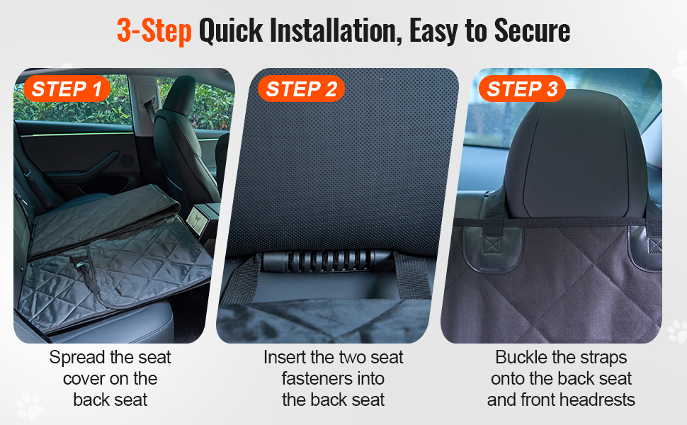 Захисний килимок для собак VEVOR на заднє сидіння авто, 137x61 см, до 180 кг, з сіткою та кишенею