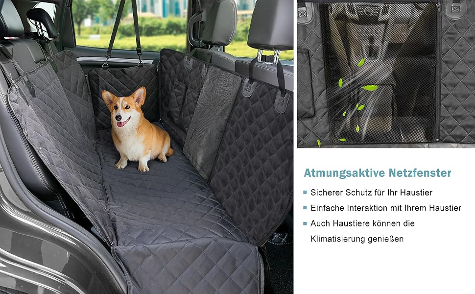 Захист для автосидіння собаки Lucky Sign - килимок для собак у машину з антиковзким покриттям, 150x45x40 см, чорний