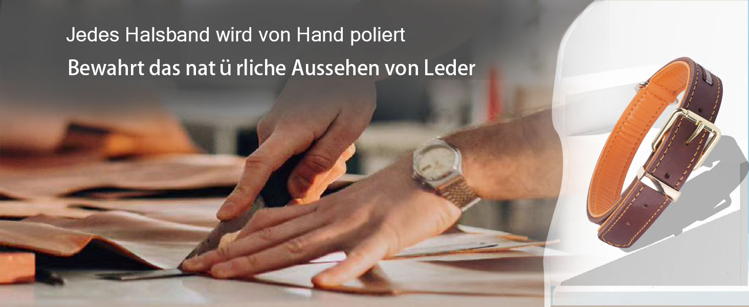 Нашийник для собак з натуральної шкіри, великих та екстра-великих порід (колір коричневий, розмір M)