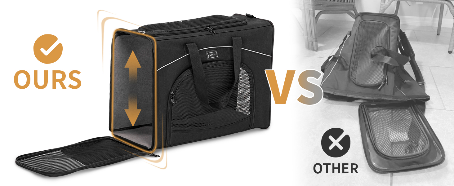 Транспортна сумка для собак та котів Petsfit 55x40x23, авіаперельоти, авто, поїзд | Чорний колір