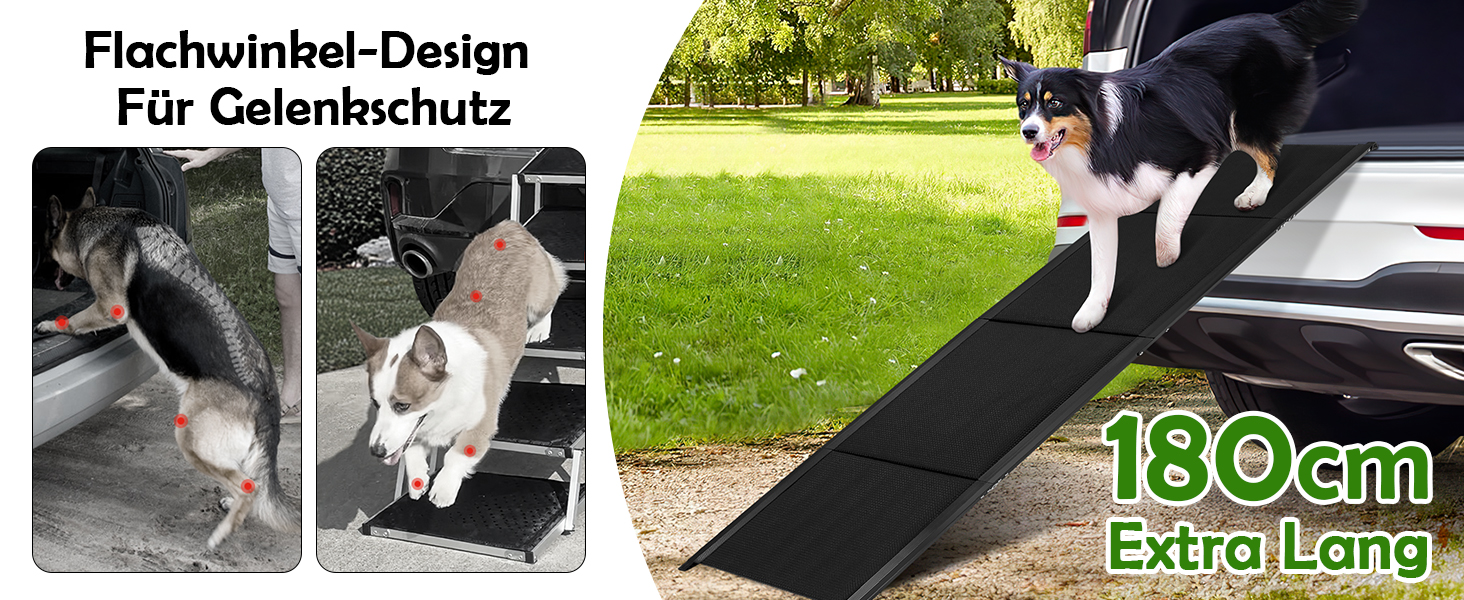 Рампа для собак Hunderampe - до 110 кг, складана, з антиковзким покриттям, для авто, вантажівок та SUV, переносна для собак середніх, великих та літніх