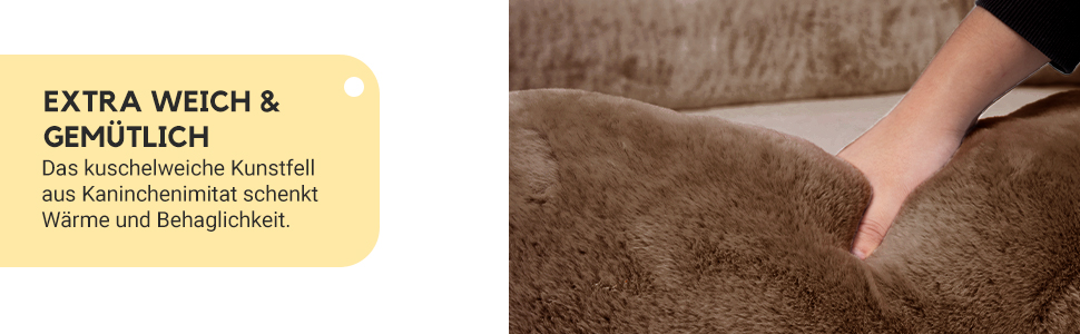 Велике собаче ліжко Furryfection для людей, 180x114x35,6 см, коричневе, з ковдрою та подушкою