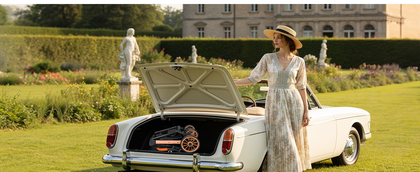 Візок для собак та котів MAMIZO, складний, до 25 кг, чорний