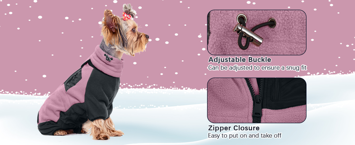 Флісовий теплий одяг для собак: куртка, светр з коміром-гетром, зимовий одяг для собак (Рожевий, M)
