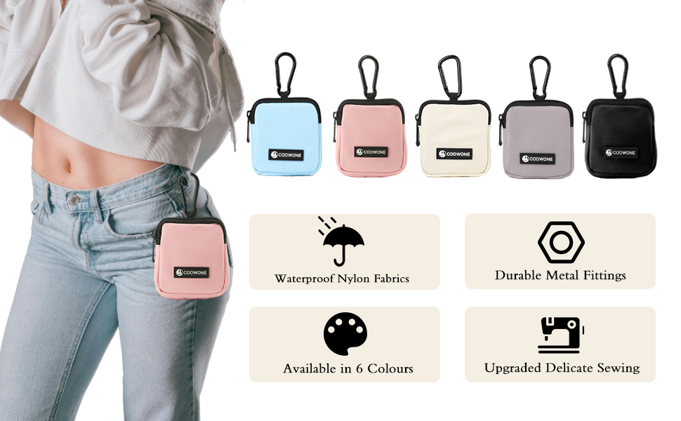 Сумка для ласощів для собак COOWONE з кликером для дресирування, водонепроникна, з тримачем для пакетів, чорна та сіра