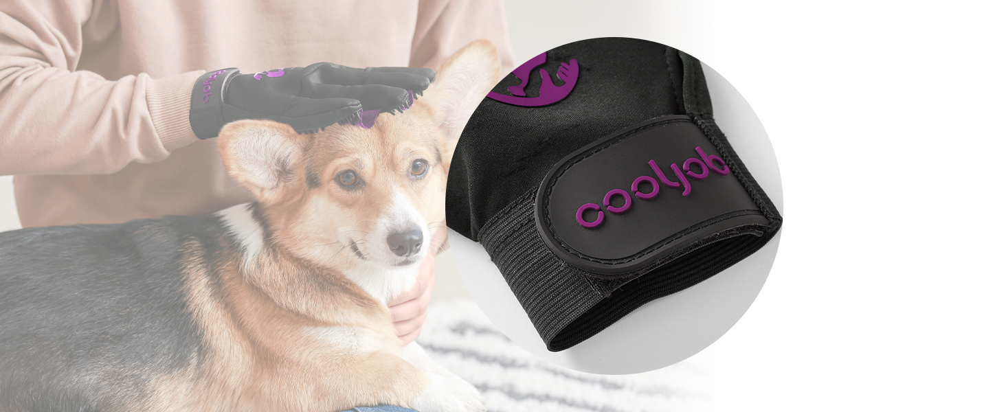 Рукавички для грумінгу COOLJOB, рукавички для миття шерсті тварин, рукавички для розчісування та видалення шерсті, для котів, собак, коней, кроликів (S-M)