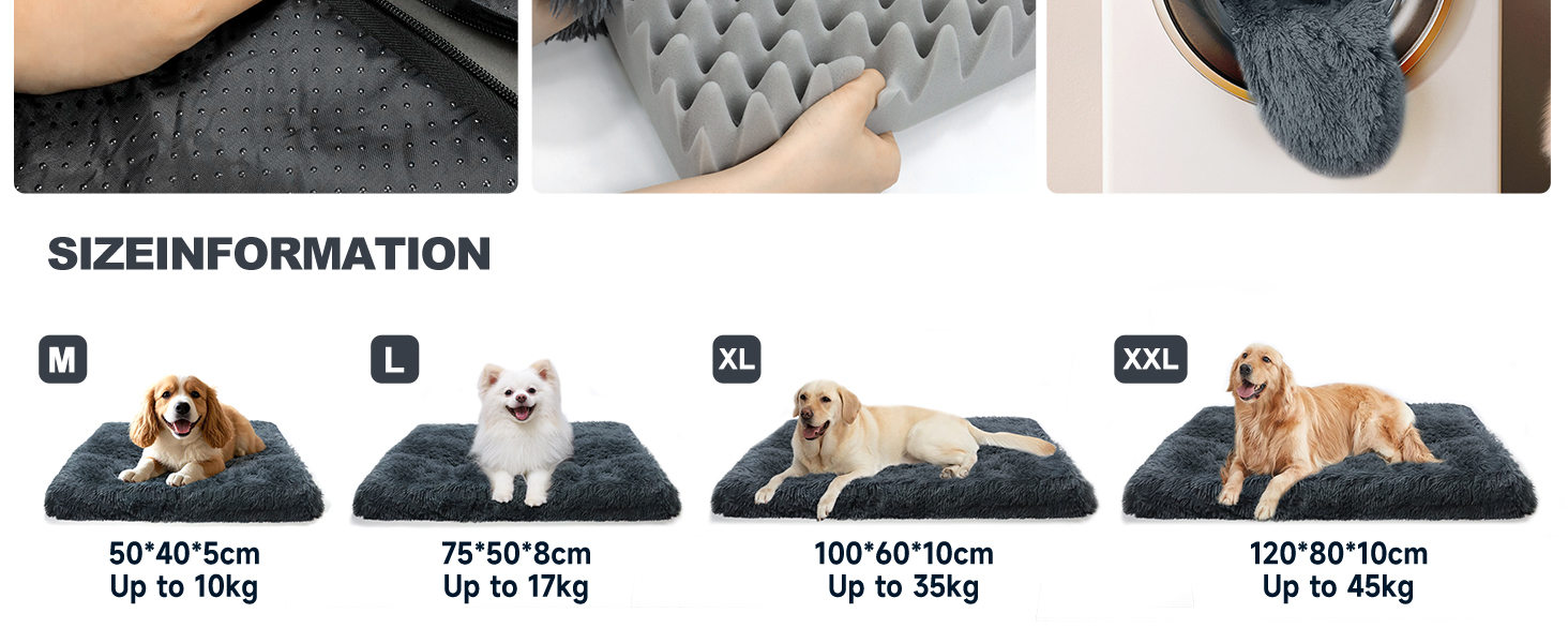 М'яке ліжко для собак, кімнатне, миється, плюшеве, 75x50x8 см, темно-сіре