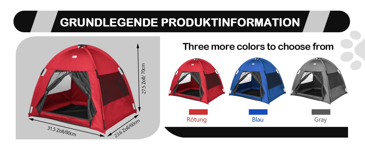 Зручне ліжко-будинок для собак та котів Babyezz, Tipi, червоний, L