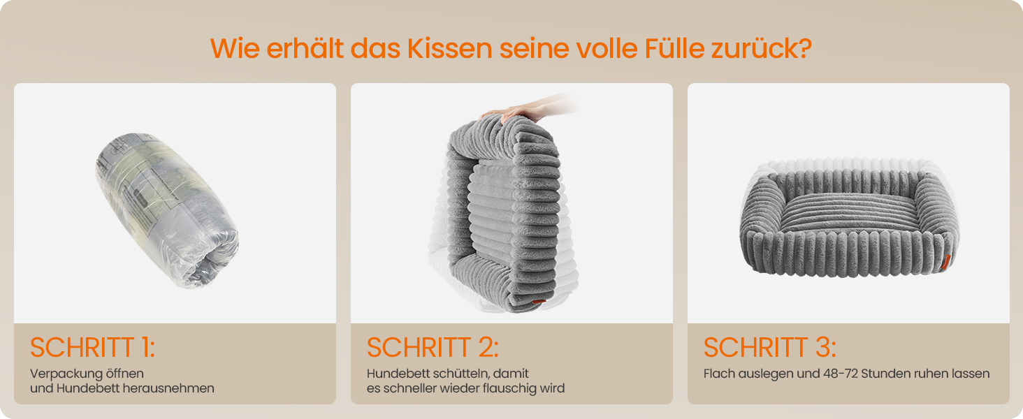 Feandrea Ортопедичне ліжко для собак, велике, з м'яким покриттям, 91 x 68 x 18 см, сірий (M 71x55x18 см)