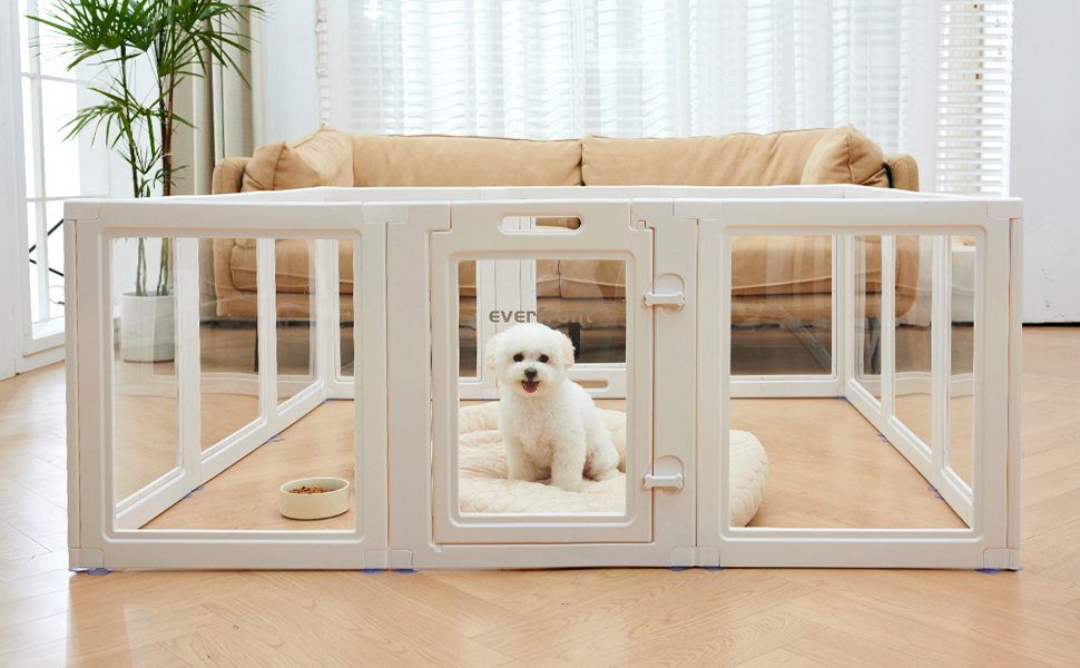 Акриловий вольєр для цуценят Klarer, ігровий майданчик для собак, котів, кроликів, легкий монтаж, вольєр для собак, переносний вольєр для малих та середніх собак (60 см, 8 шт.)