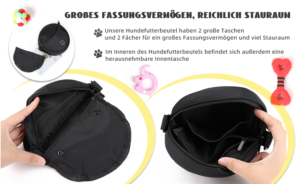 Сумка для ласощів для собак, велика місткість, з дозатором для пакетів, Leckerlibeutel