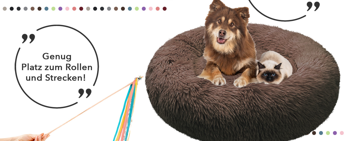 Ортопедичне ліжко для собак середніх порід, 70 см. Квадратне, з ефектом пам'яті, м'яке, з штучним хутром. Колір: Кофе.