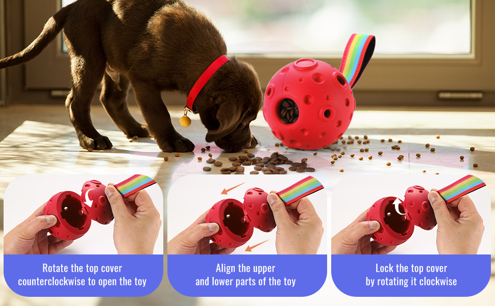 Іграшка для собак Larimuer Schleckball: інтерактивна годівниця-іграшка з силікону (червона)