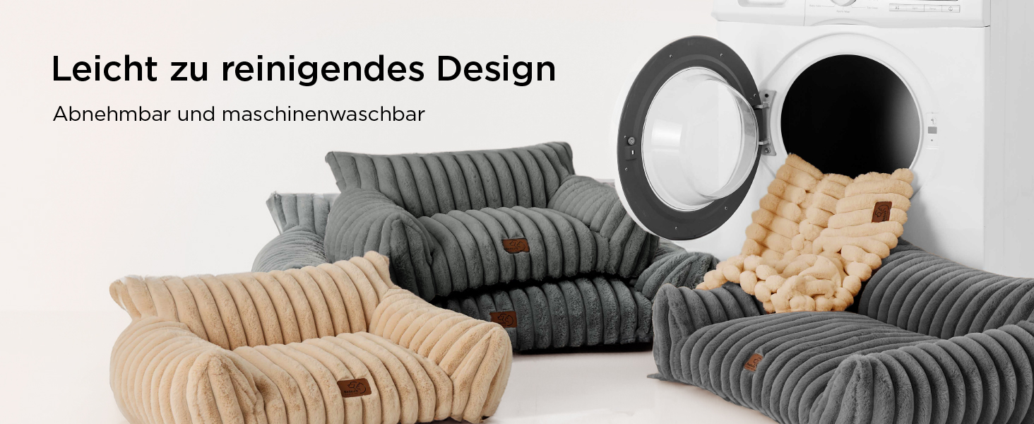 BEDSURE Ортопедичне ліжко для котів та собак великого розміру, 76x51x25 см, сіре, велике, миється, для маленьких собак та котів