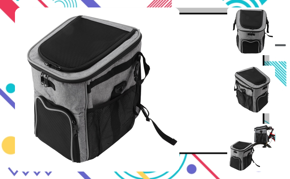 Водонепроникний та дихаючий корзинка-переноска для собак і котів, великий об'єм, знімається, складається, легко миється, сірий, поліестер