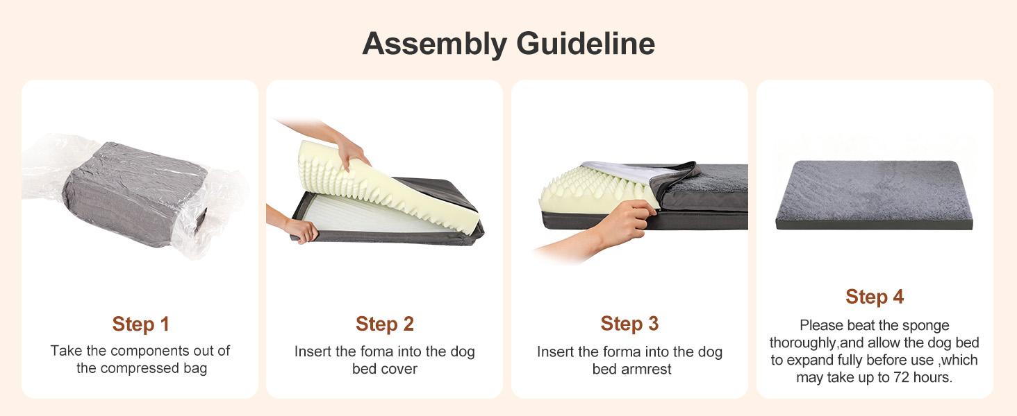 Ортопедичне ліжко для собак на зиму та літо з знімною, пральною наволочкою, 104*68*8 см, сірого кольору